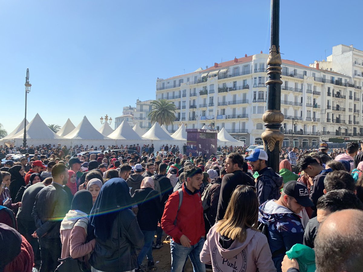 Student protest started in front of the Grande Poste in Algiers Algeria   