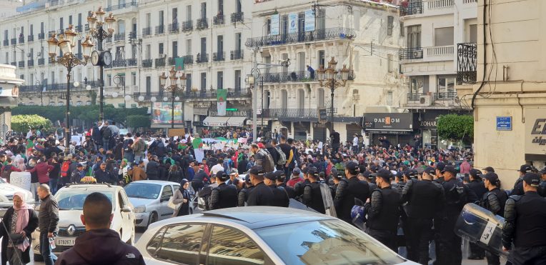 Continued protest in Algiers' Audin Square and Didouche Street Algeria   