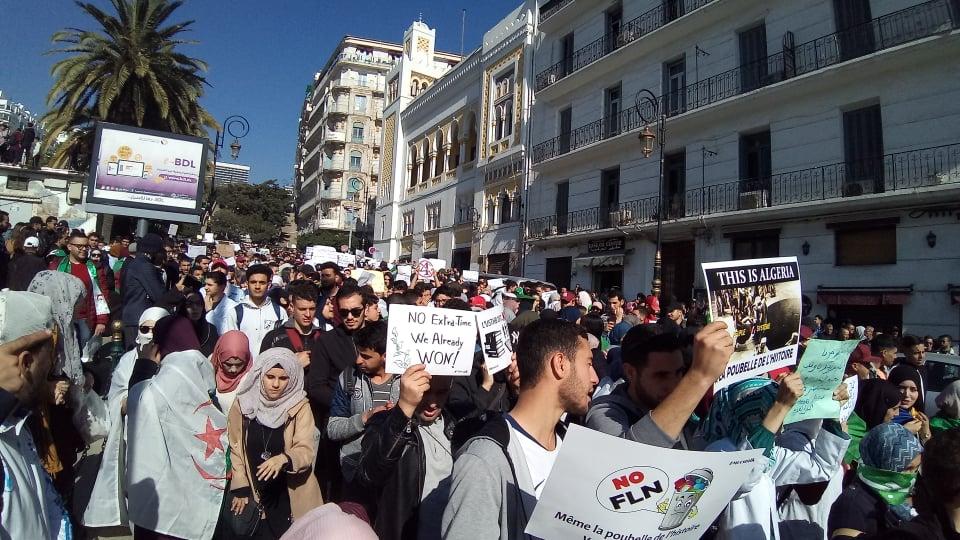 Continued protest in Algiers' Audin Square and Didouche Street Algeria   