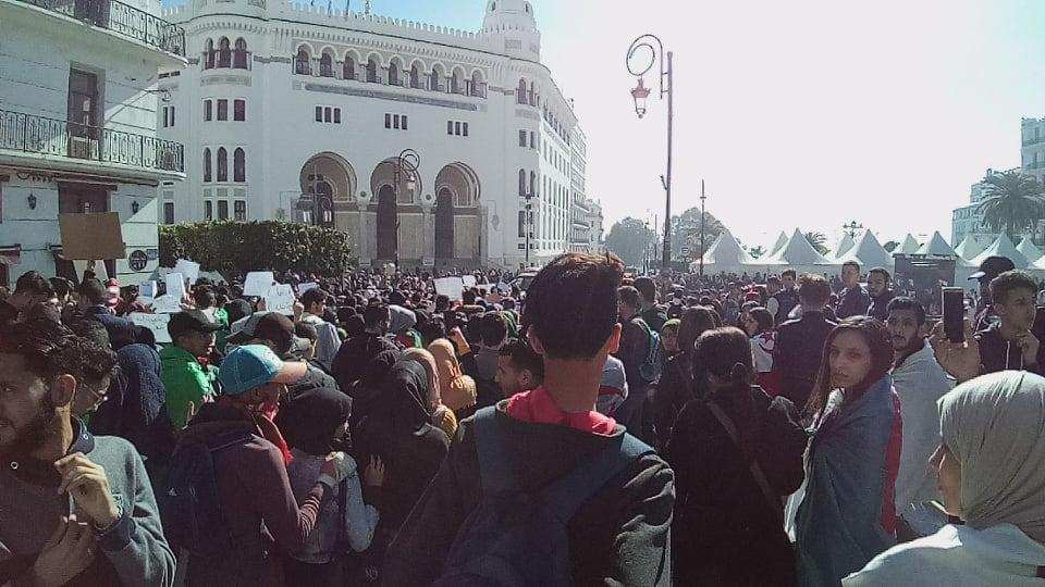 Continued protest in Algiers' Audin Square and Didouche Street Algeria   