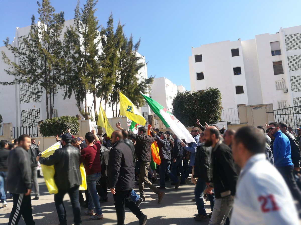Sonatrach (government-owned energy company) workers organized a strike and a protest in Bejaia Algeria   