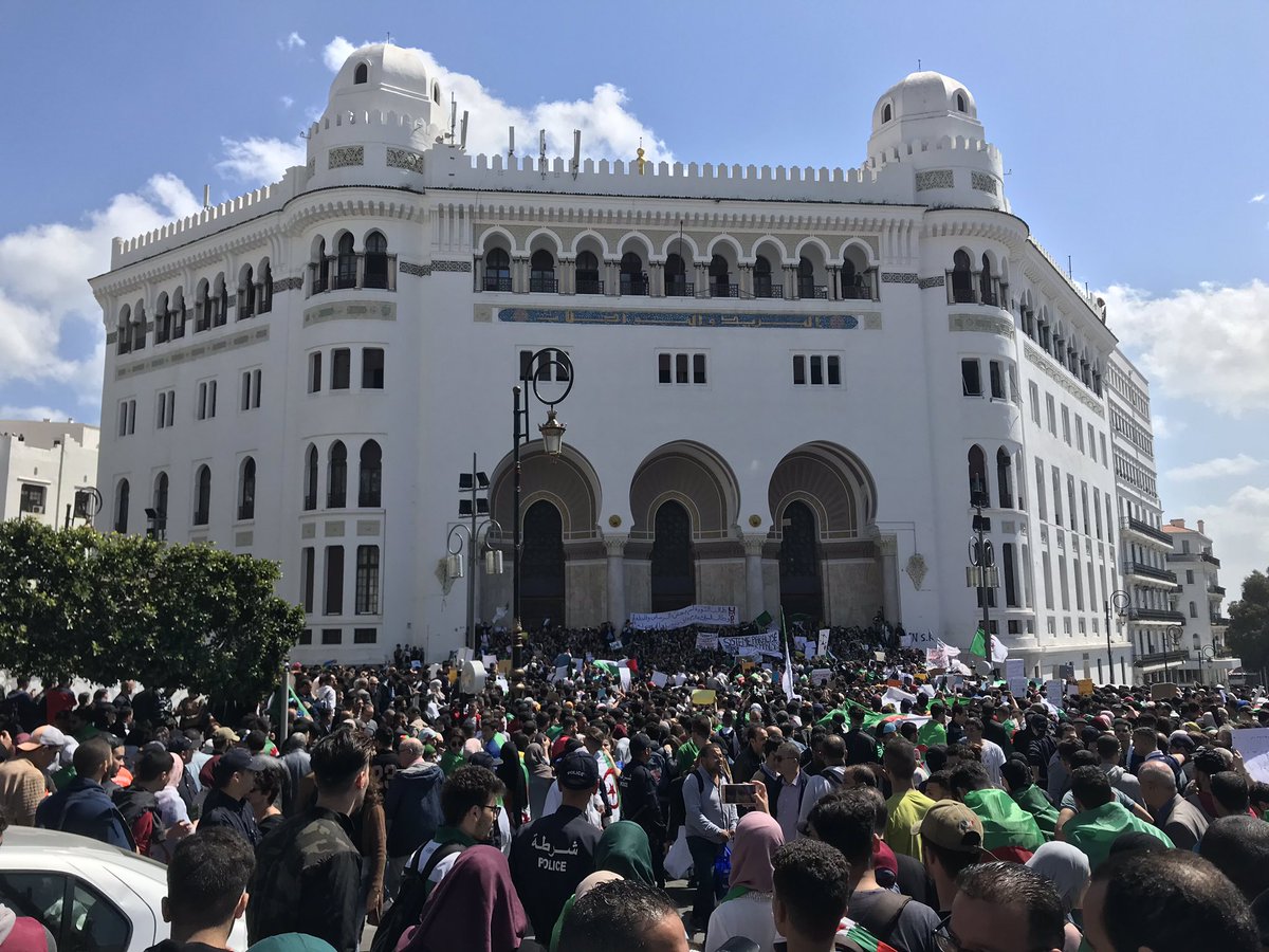 Algiers: Tactical retreat of the police at the moment. The students are now rallying. Water cannons present next door