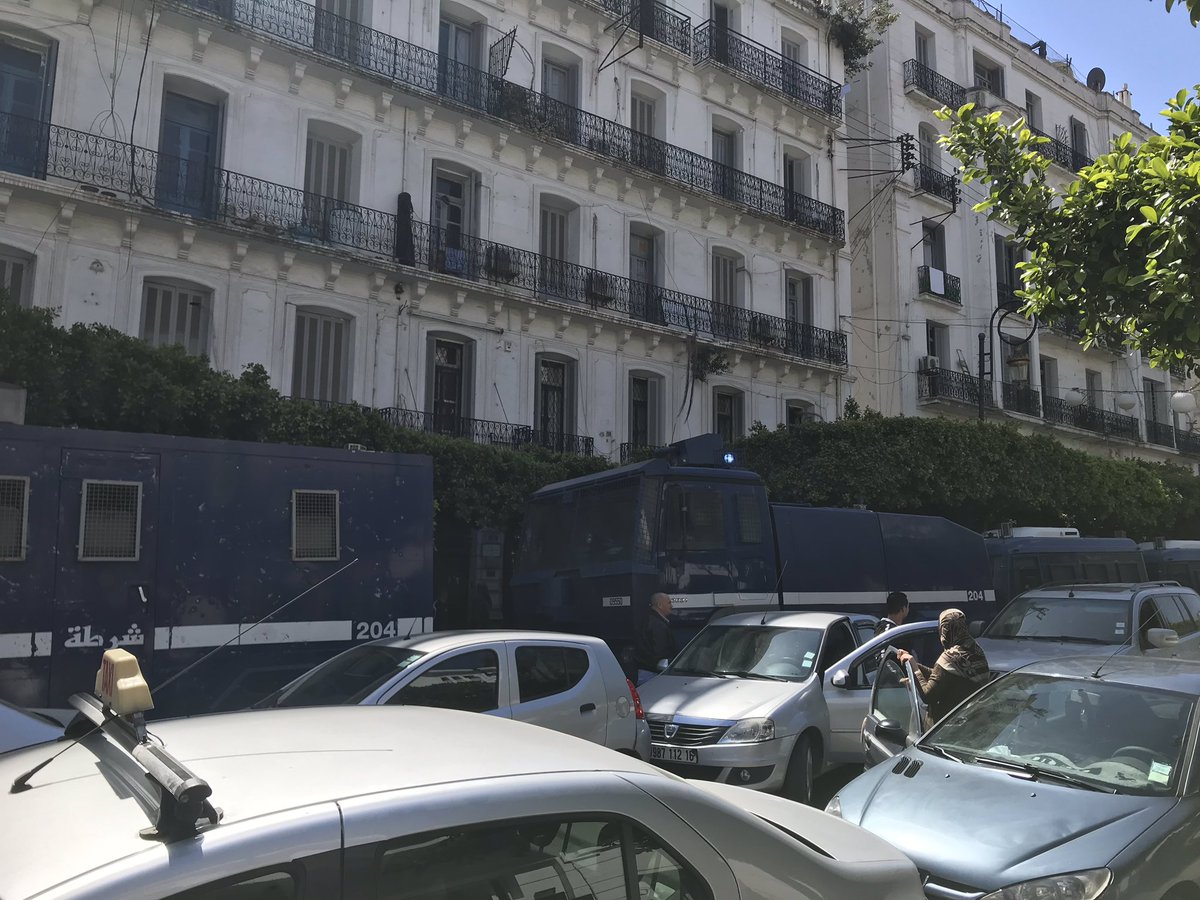Algiers: Tactical retreat of the police at the moment. The students are now rallying. Water cannons present next door