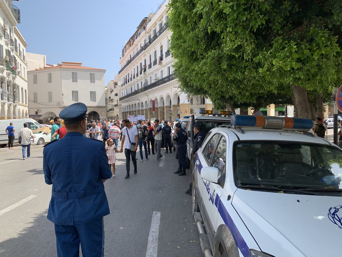 Police in square Port-Saïd Algiers during the weekly walk of students