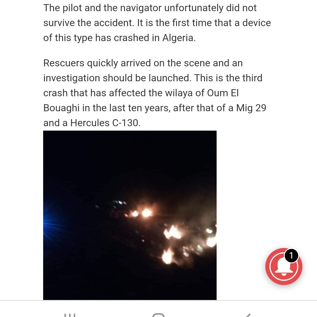Algerian Su-30 of the Algerian 121st Fighter Squadron crashes in Oum El Bouaghi, Algeria. 2 perished