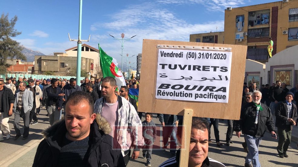 As in Algiers, peaceful demonstrations take place in Bouira and Bejaia.
