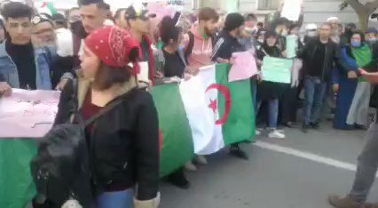 Algeria: students are marching in the capital Algiers in support of democracy and the Hirak movement
