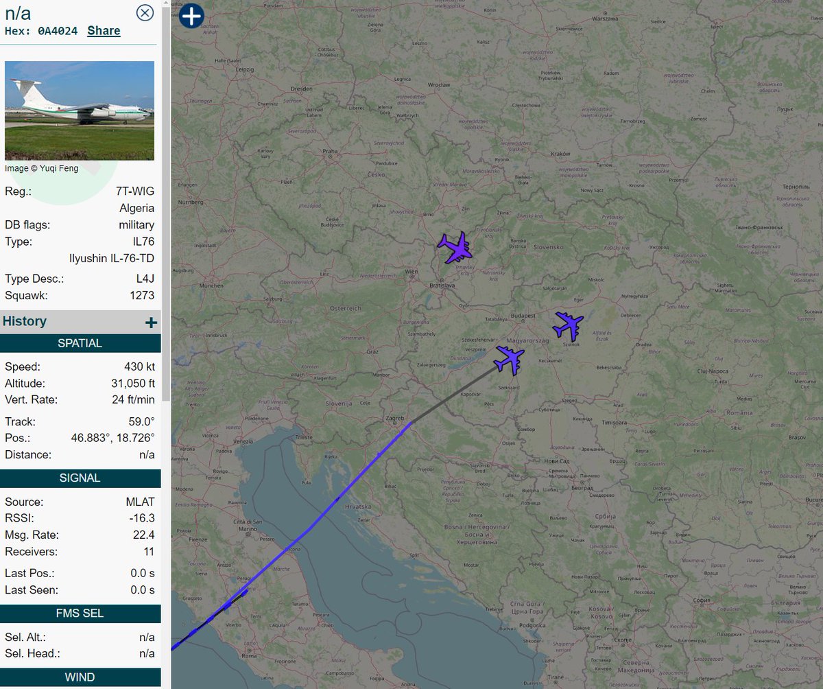 2 Algerian IL-76s traveling to Russia